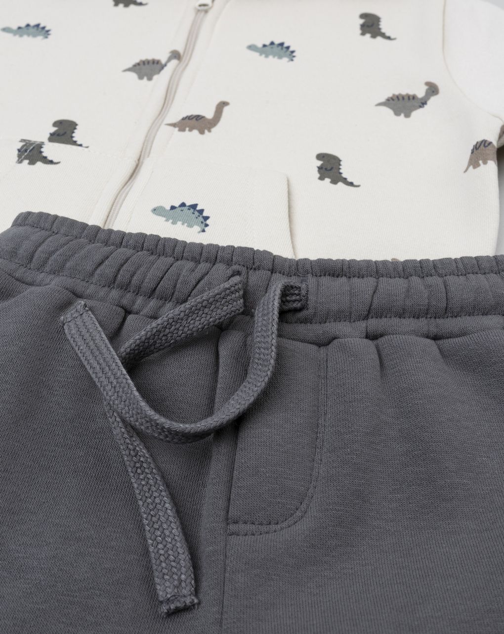 Completo jogging bimbo beige dino allover