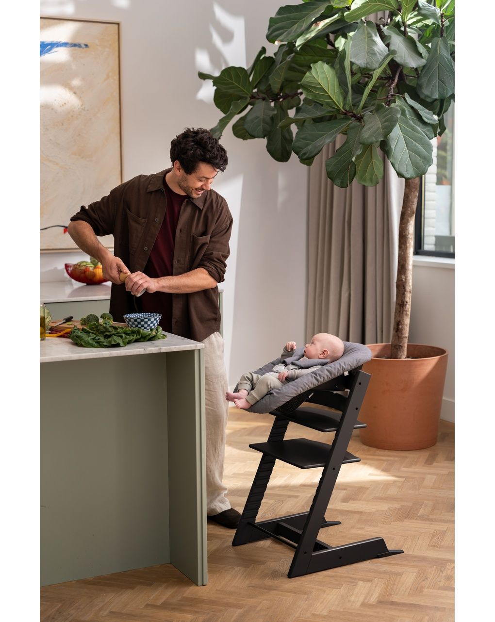 Sedia tripp trapp®  faggio - prodotto personalizzabile - nero - stokke®