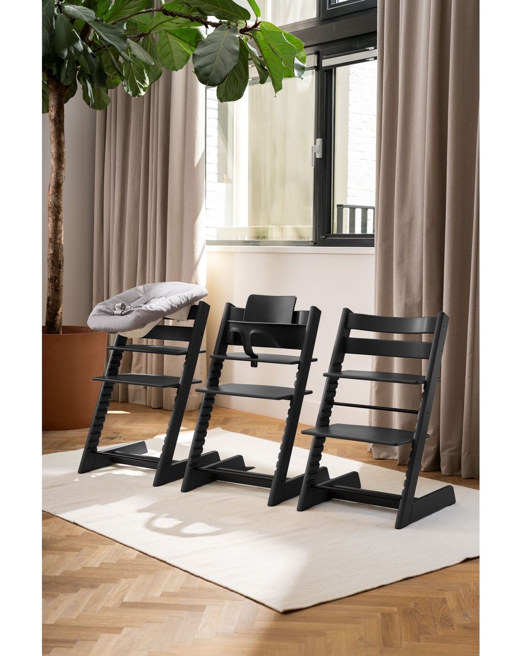 Sedia tripp trapp®  faggio - prodotto personalizzabile - nero - stokke®