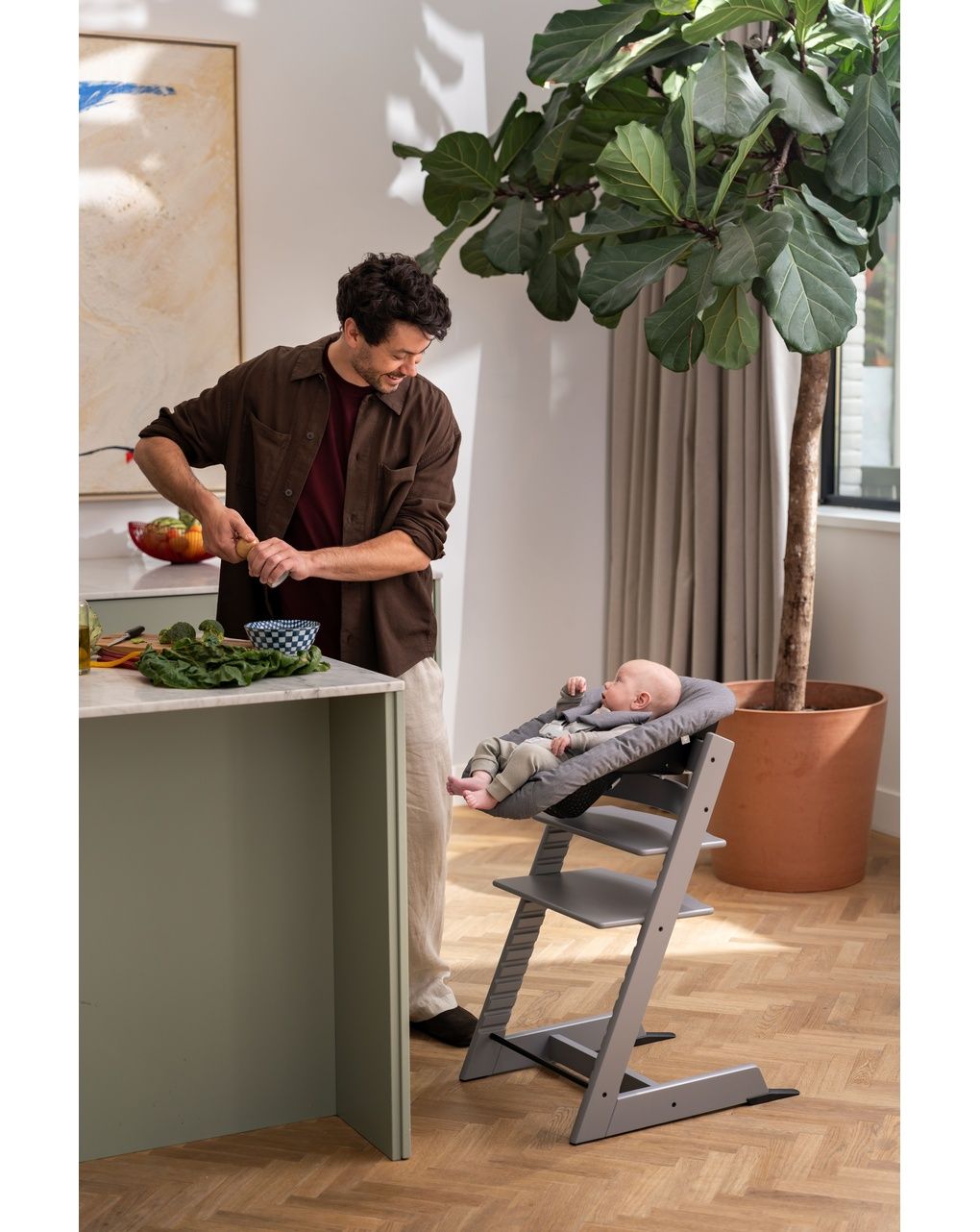 Sedia tripp trapp®  faggio - prodotto personalizzabile - storm grey - stokke®