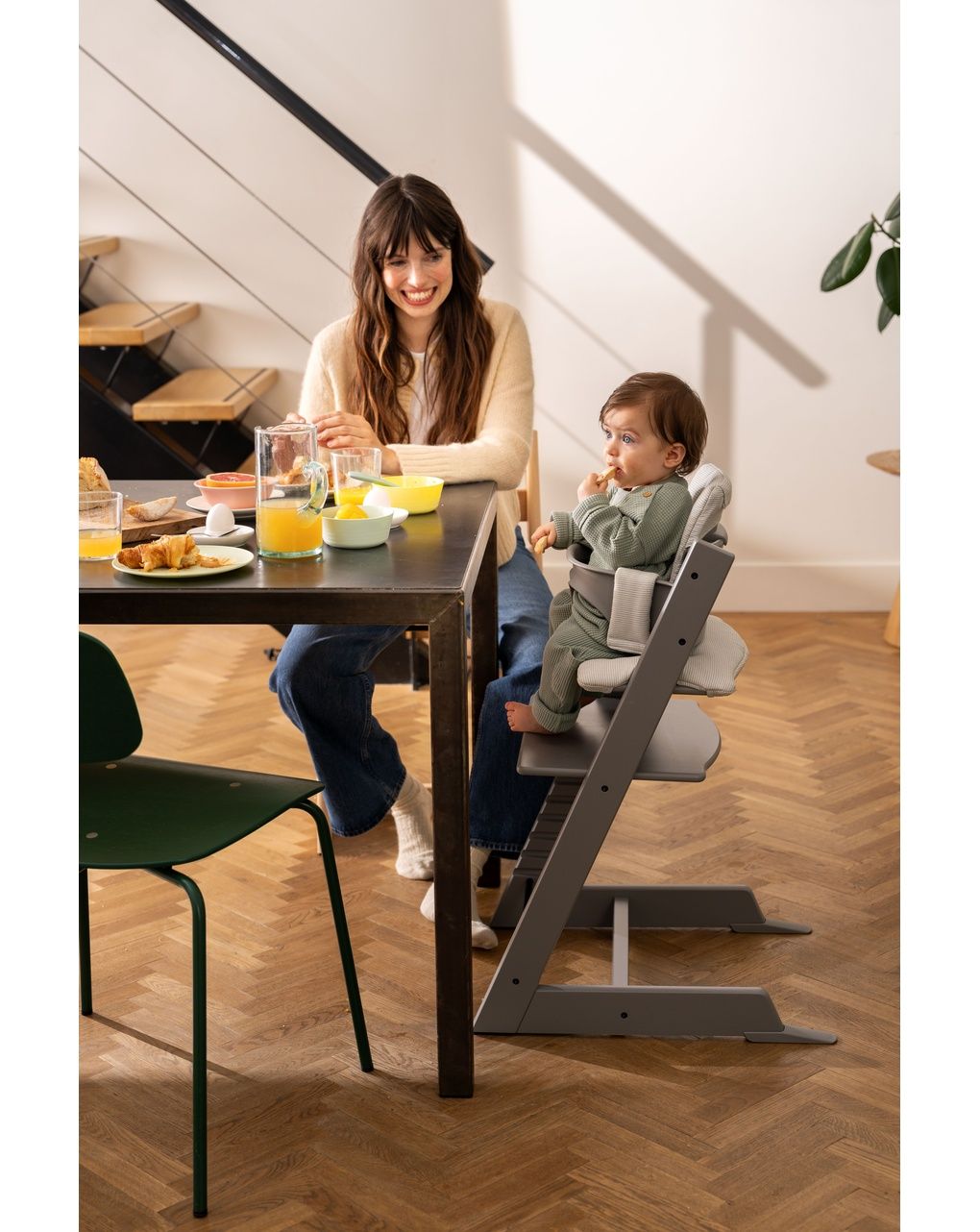 Sedia tripp trapp®  faggio - prodotto personalizzabile - storm grey - stokke®