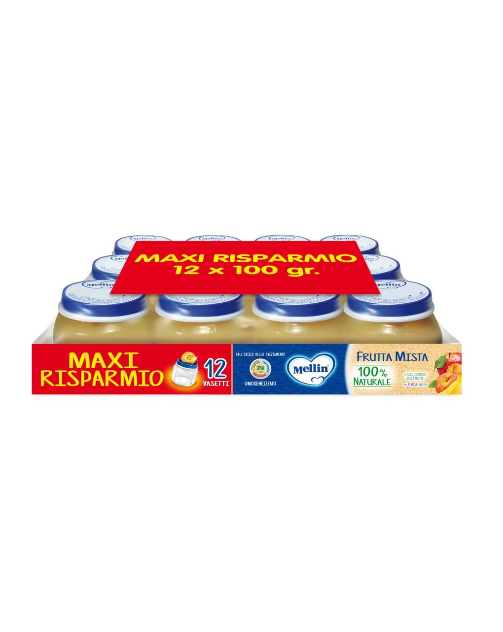 Omogeneizzato ffrutta mista 12x100g - mellin