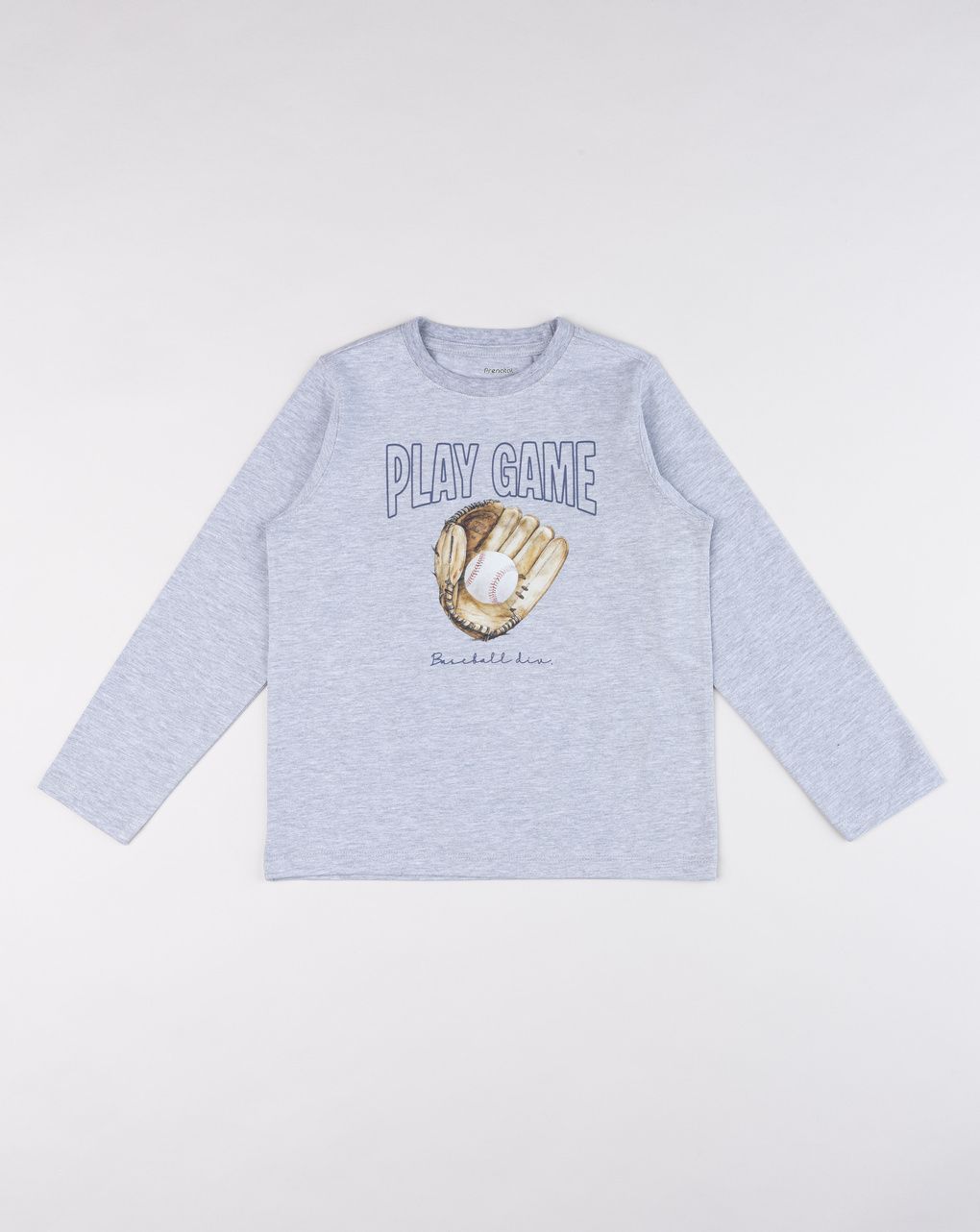 T-shirt bambino grigia baseball