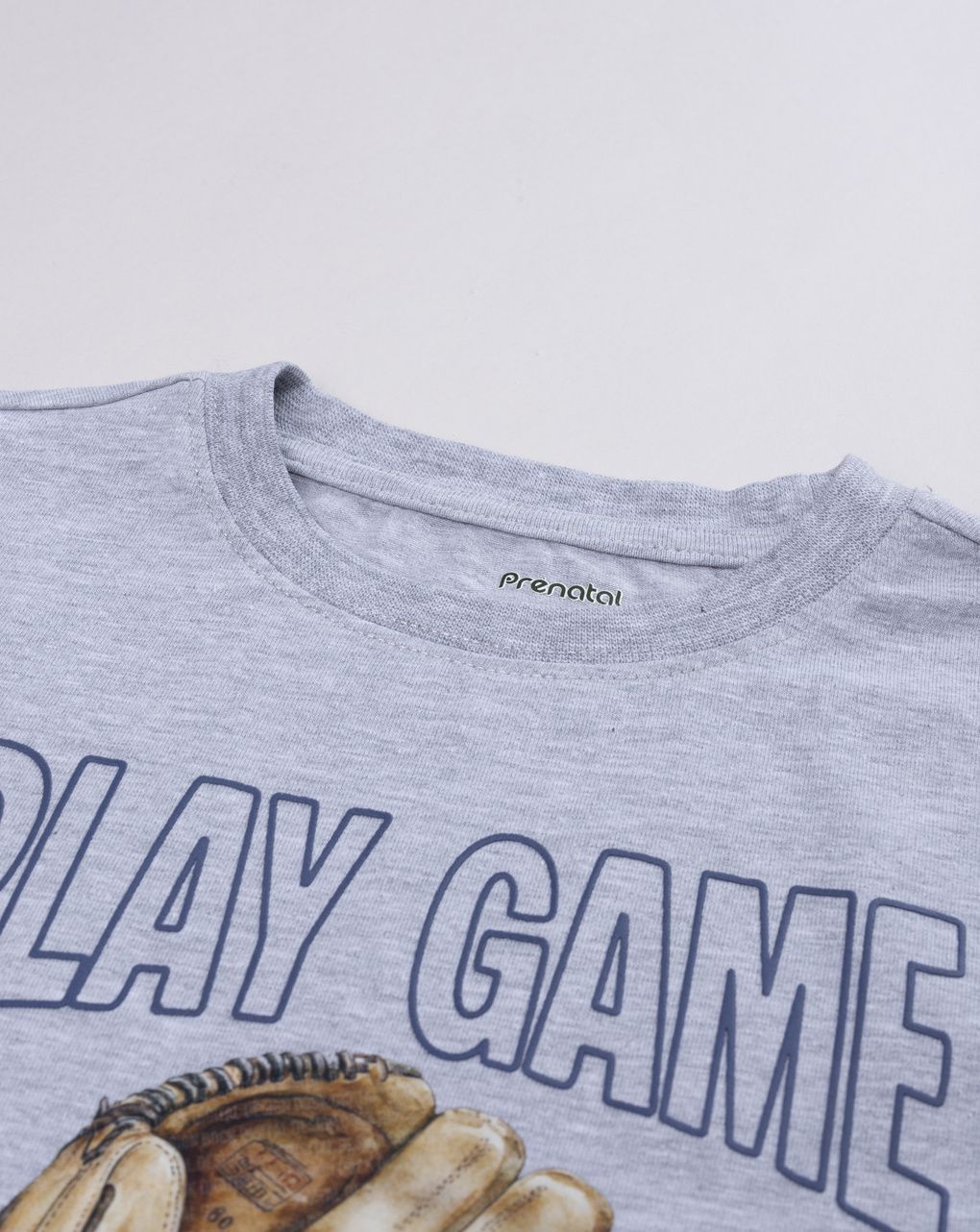 T-shirt bambino grigia baseball