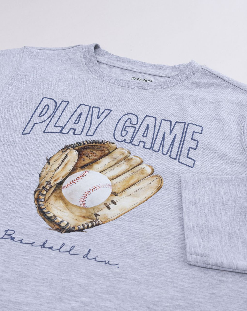 T-shirt bambino grigia baseball