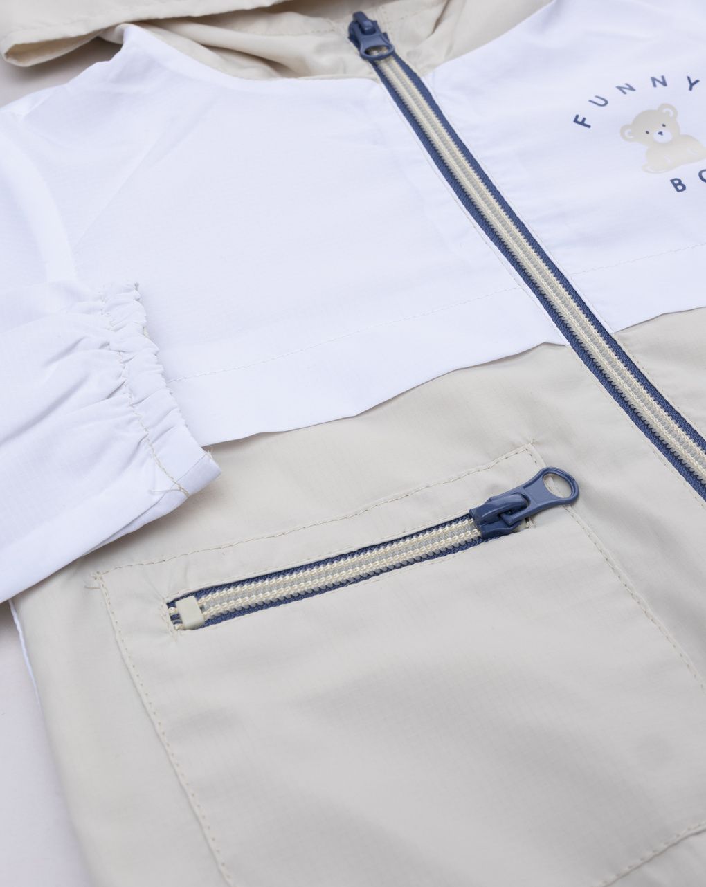 Antivento bimbo bianco/beige
