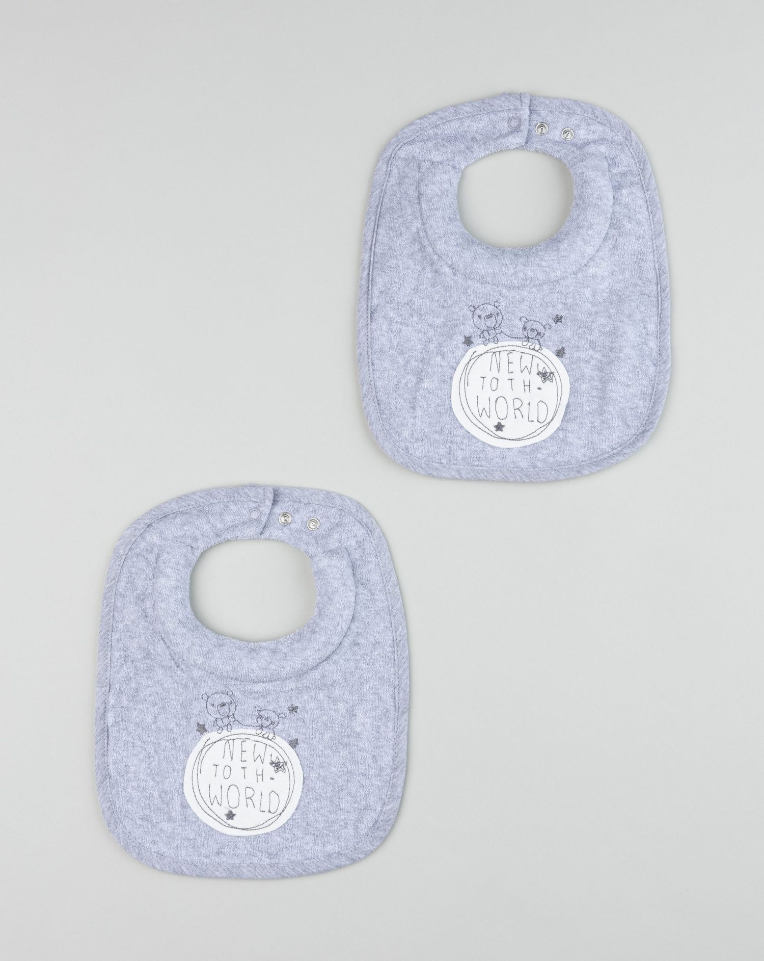 Pack 2 bavaglini grigi per allattamento e dentizione