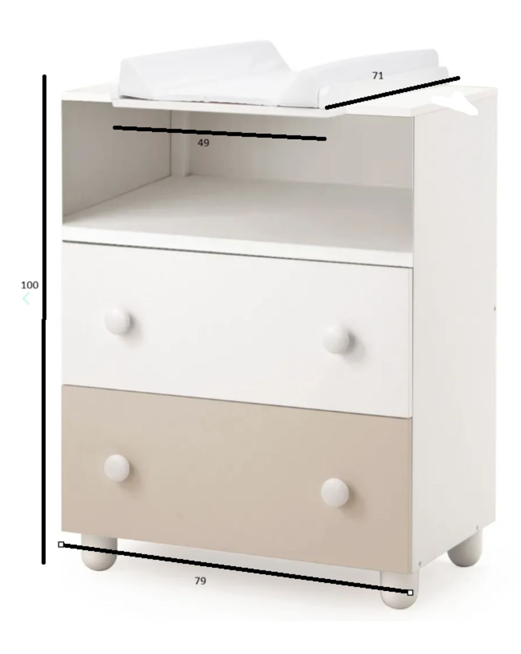 Cassettiera easy dresser tortora - italbaby