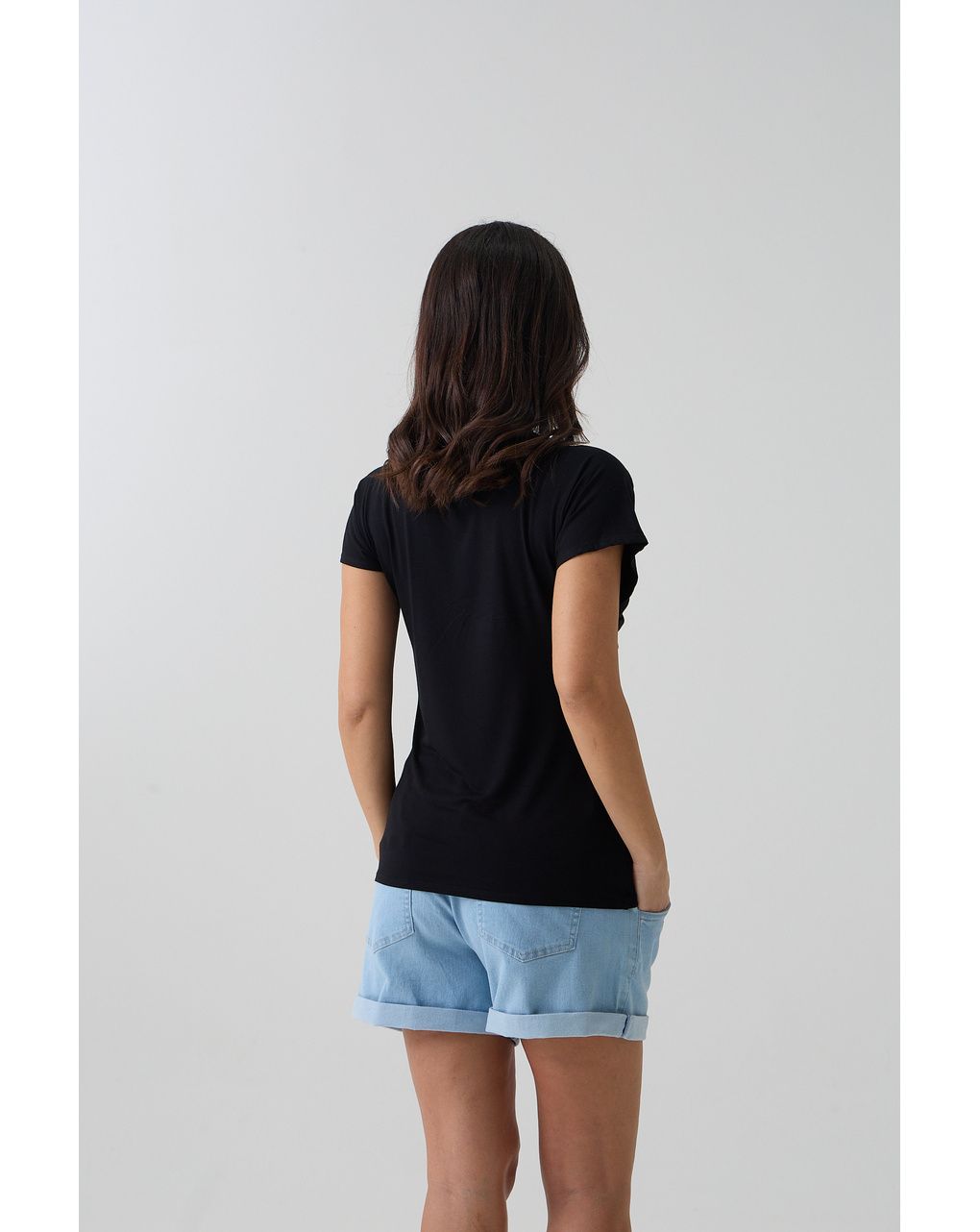 T-shirt allattamento mezza manica nera