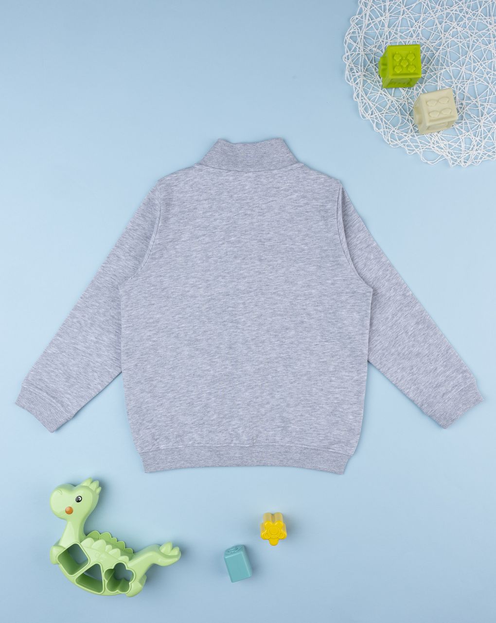 Felpa bimbo grigio con stampa