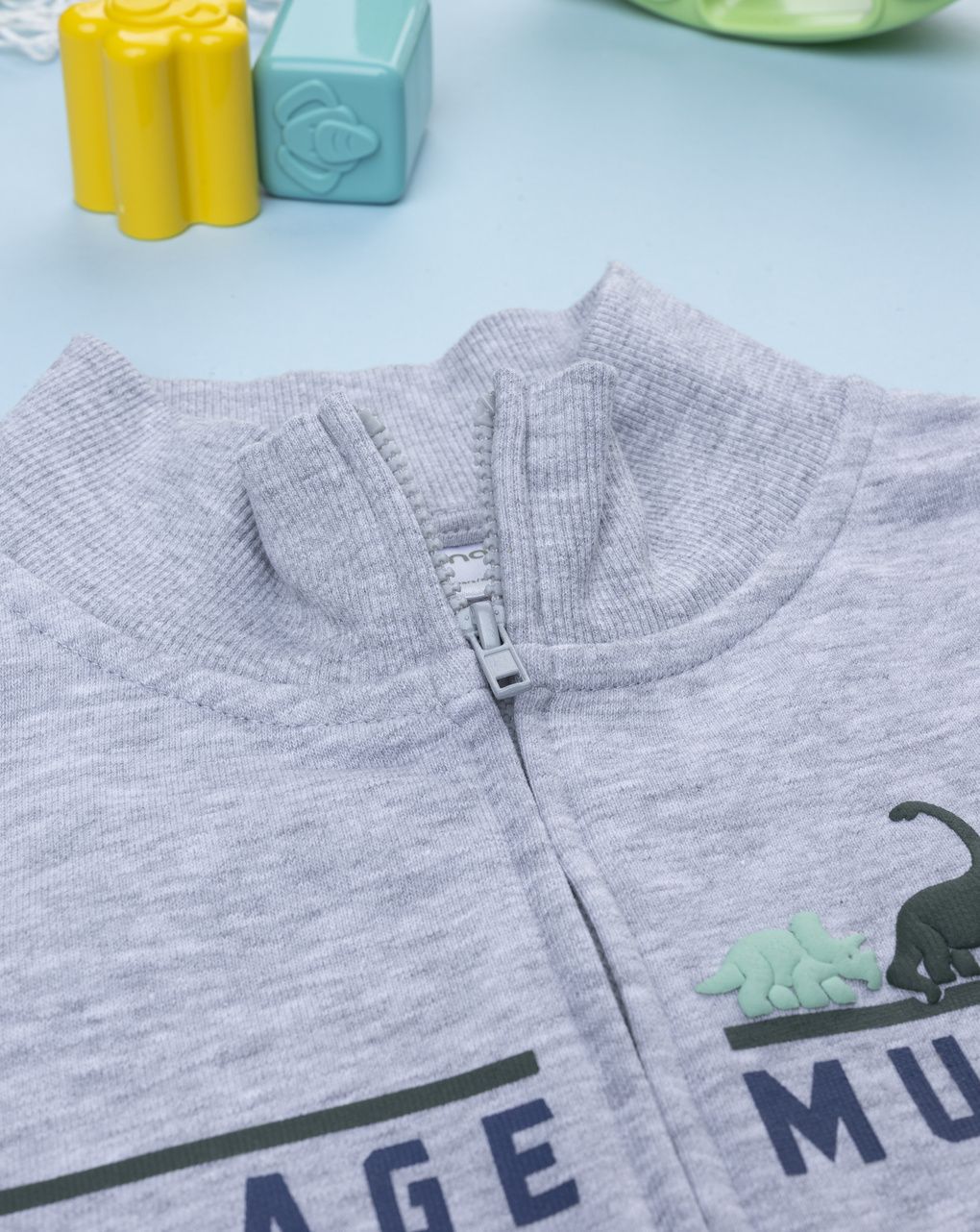 Felpa bimbo grigio con stampa