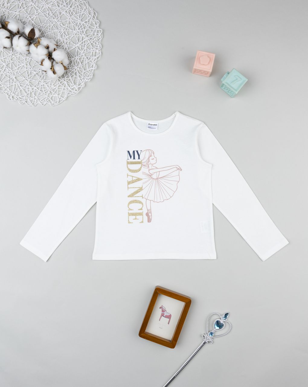 T-shirt bianca bambina dance