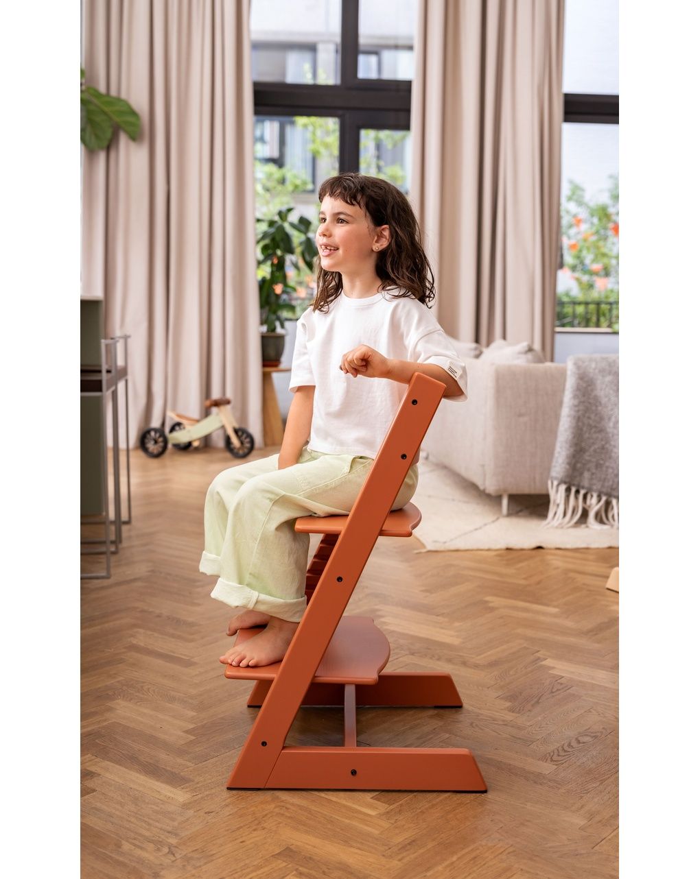 Sedia tripp trapp®  faggio - prodotto personalizzabile - terracotta - stokke®