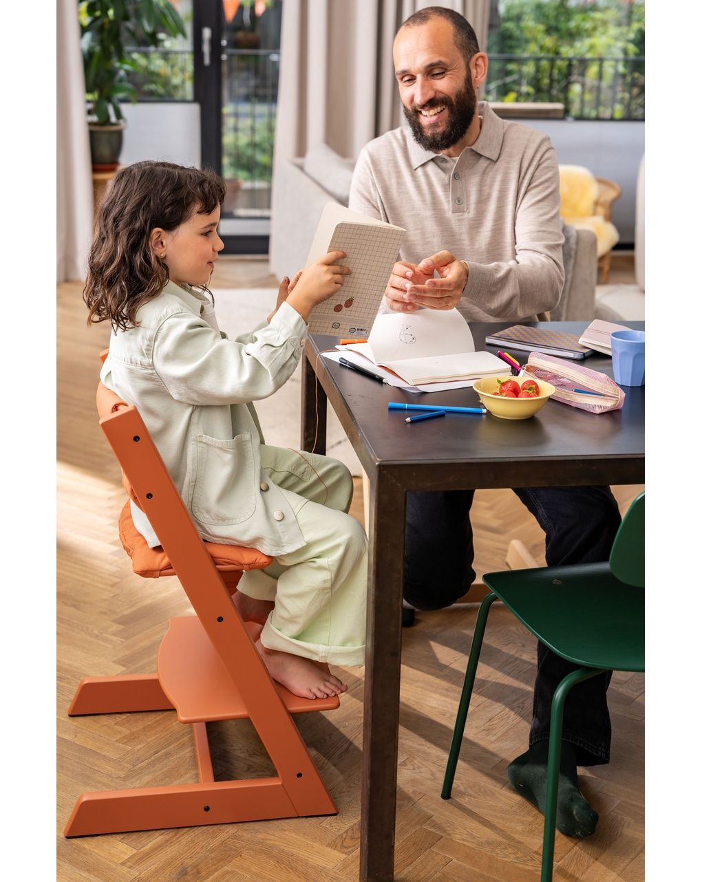 Sedia tripp trapp®  faggio - prodotto personalizzabile - terracotta - stokke®