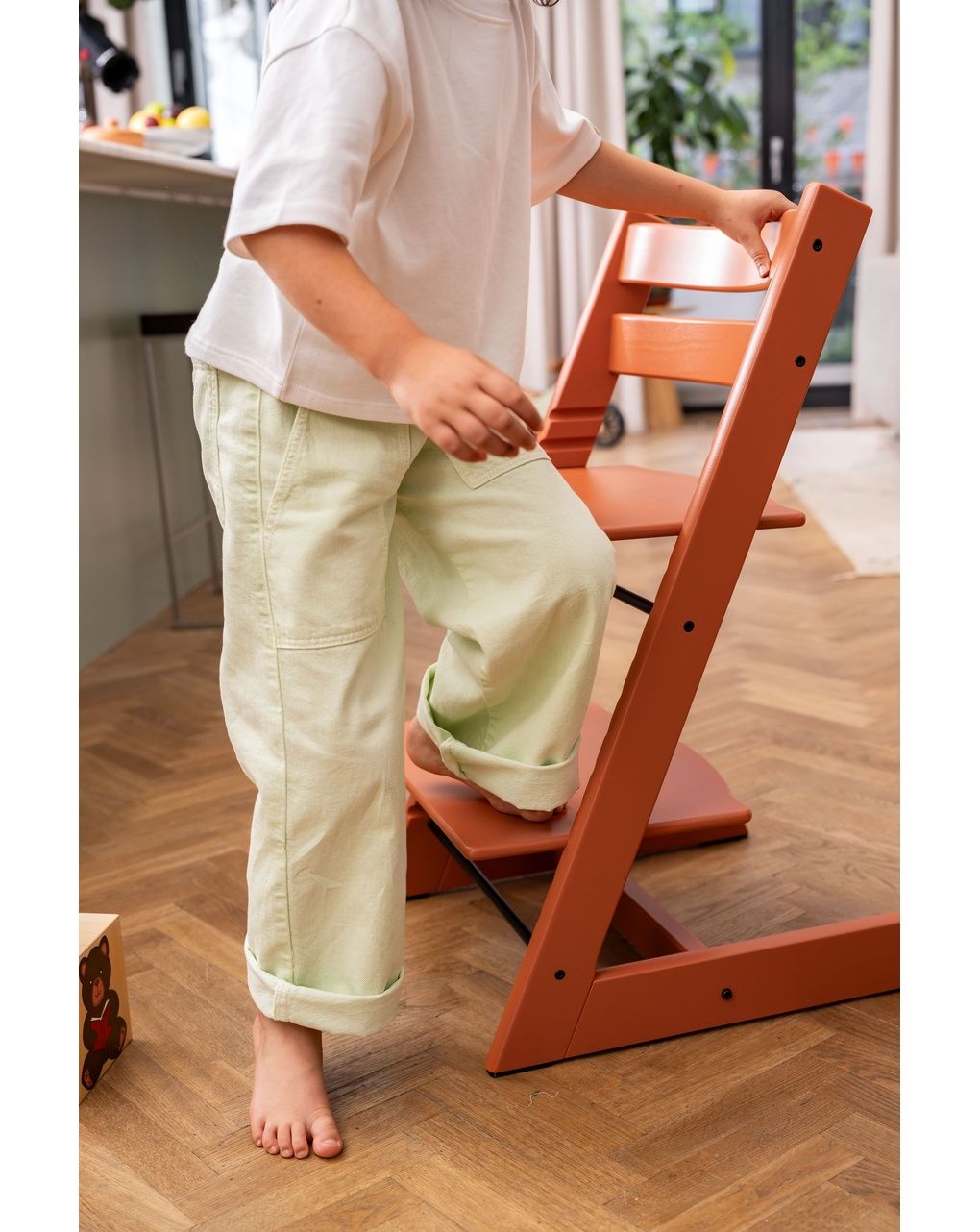 Sedia tripp trapp®  faggio - prodotto personalizzabile - terracotta - stokke®