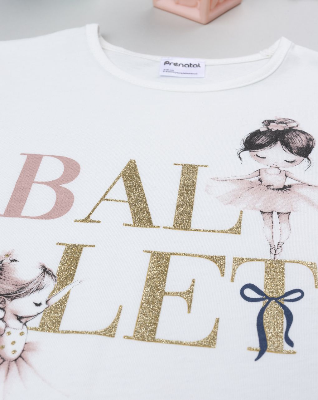 T-shirt bianca bambina ballo