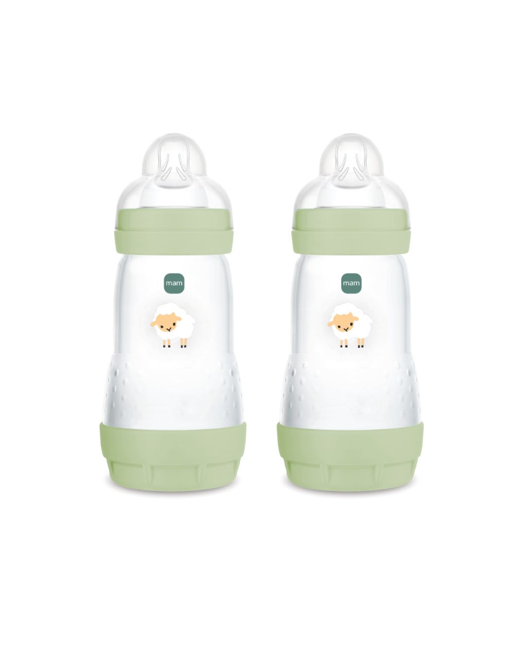 Biberon easy start 260ml bio-circolare conf. doppia verde - mam