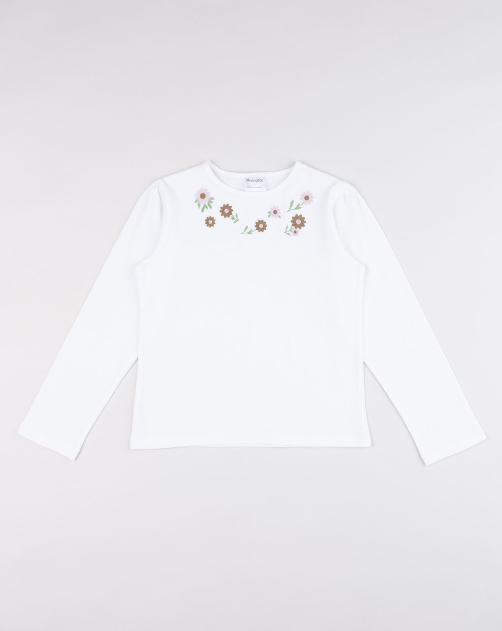 T-shirt bambina bianca fiori