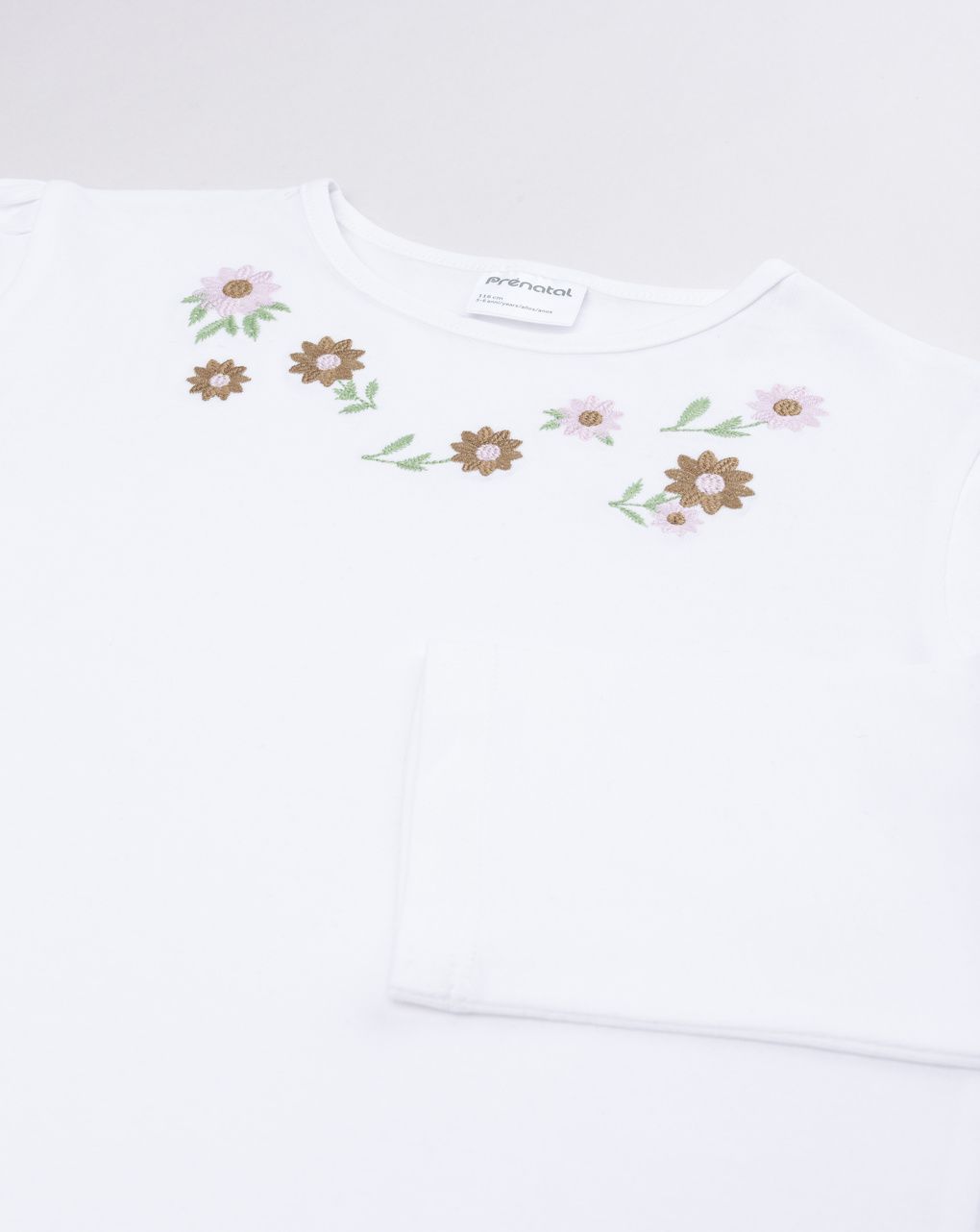 T-shirt bambina bianca fiori