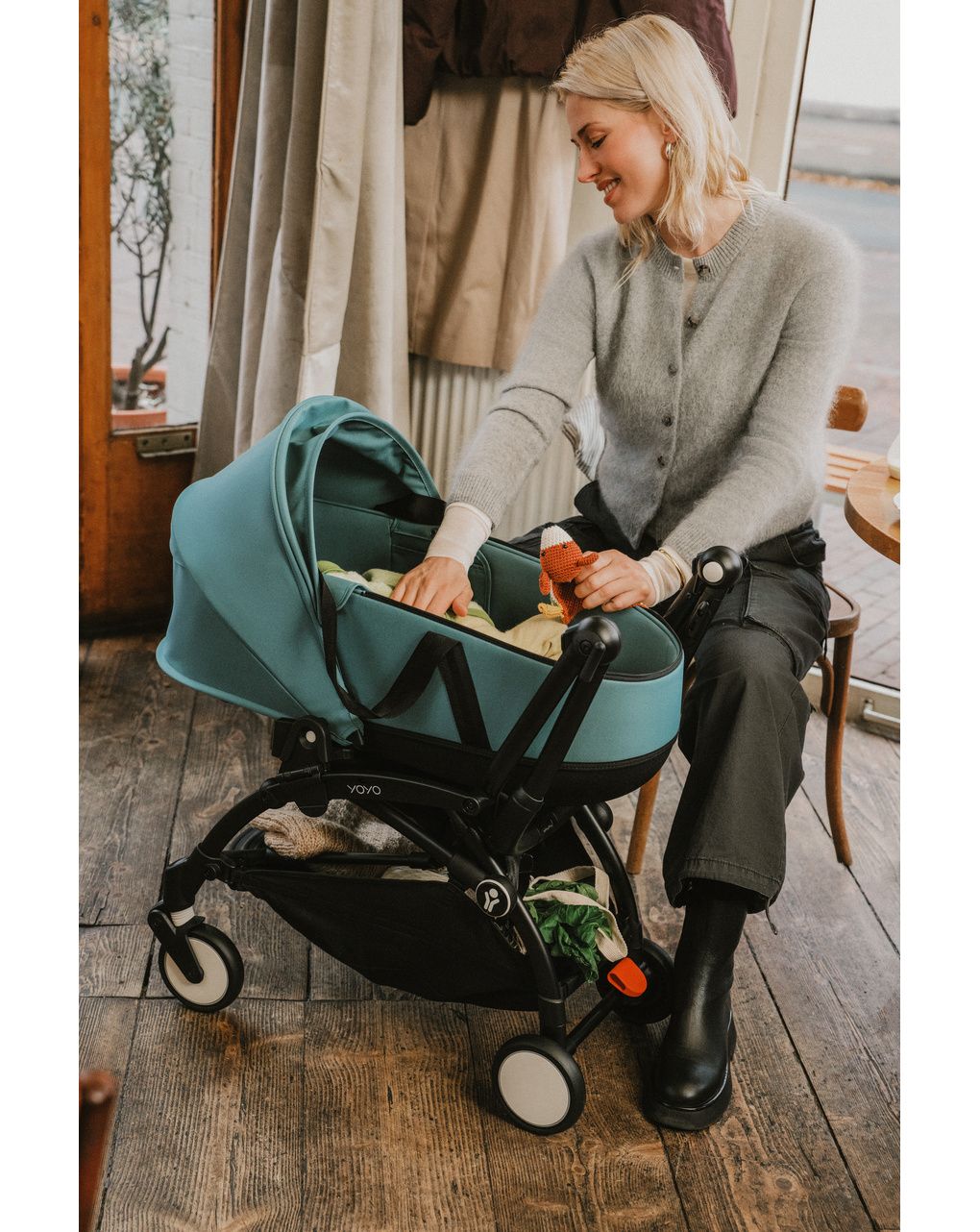 Navicella neonati - aqua - stokke yoyo®