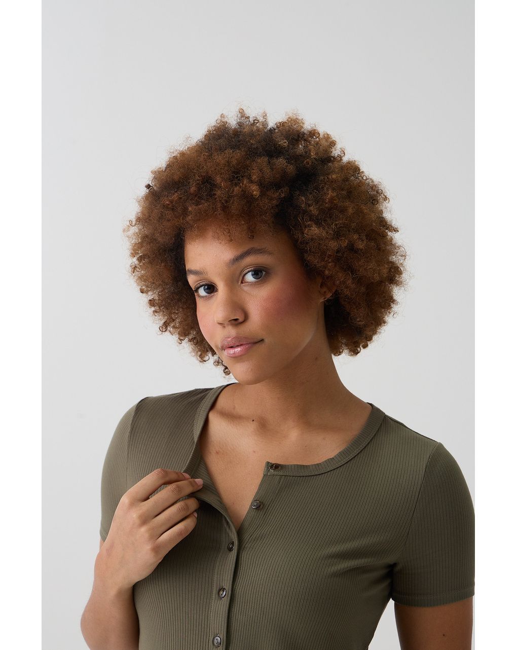 T-shirt allattamento costina verde militare