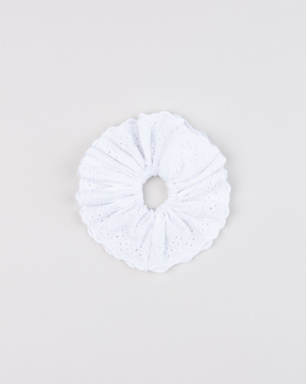 Elastico capelli bambina in sangallo bianco