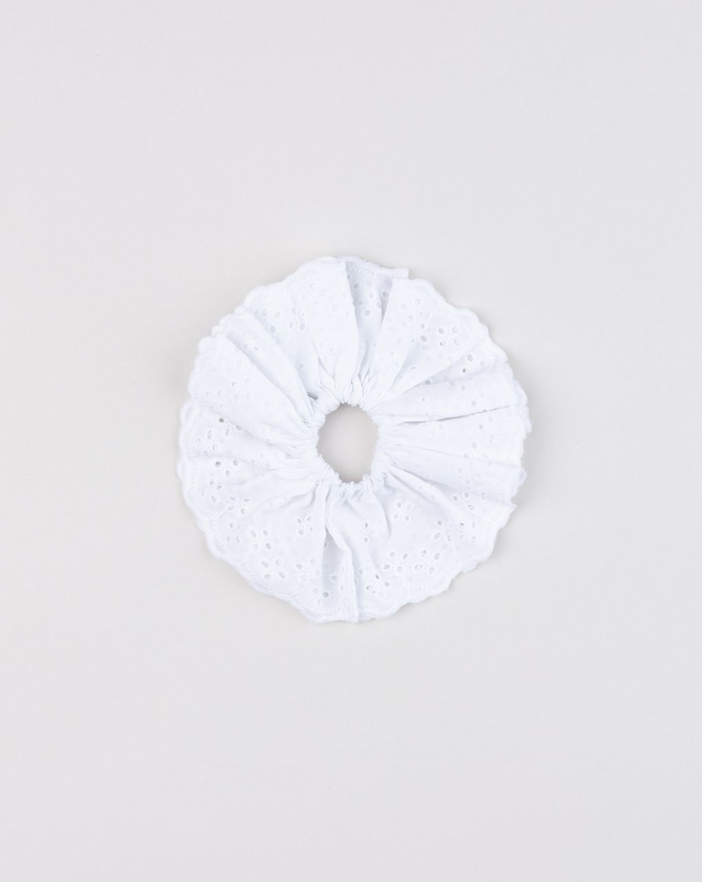 Elastico capelli bambina in sangallo bianco