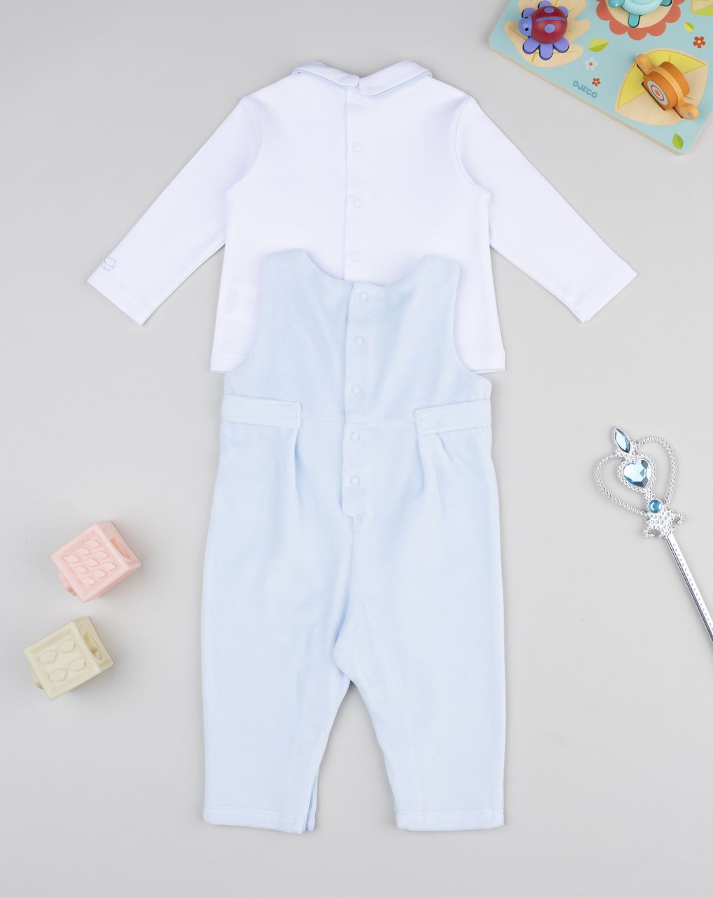 Completo salopette e magli neonato  con orsetto regalo