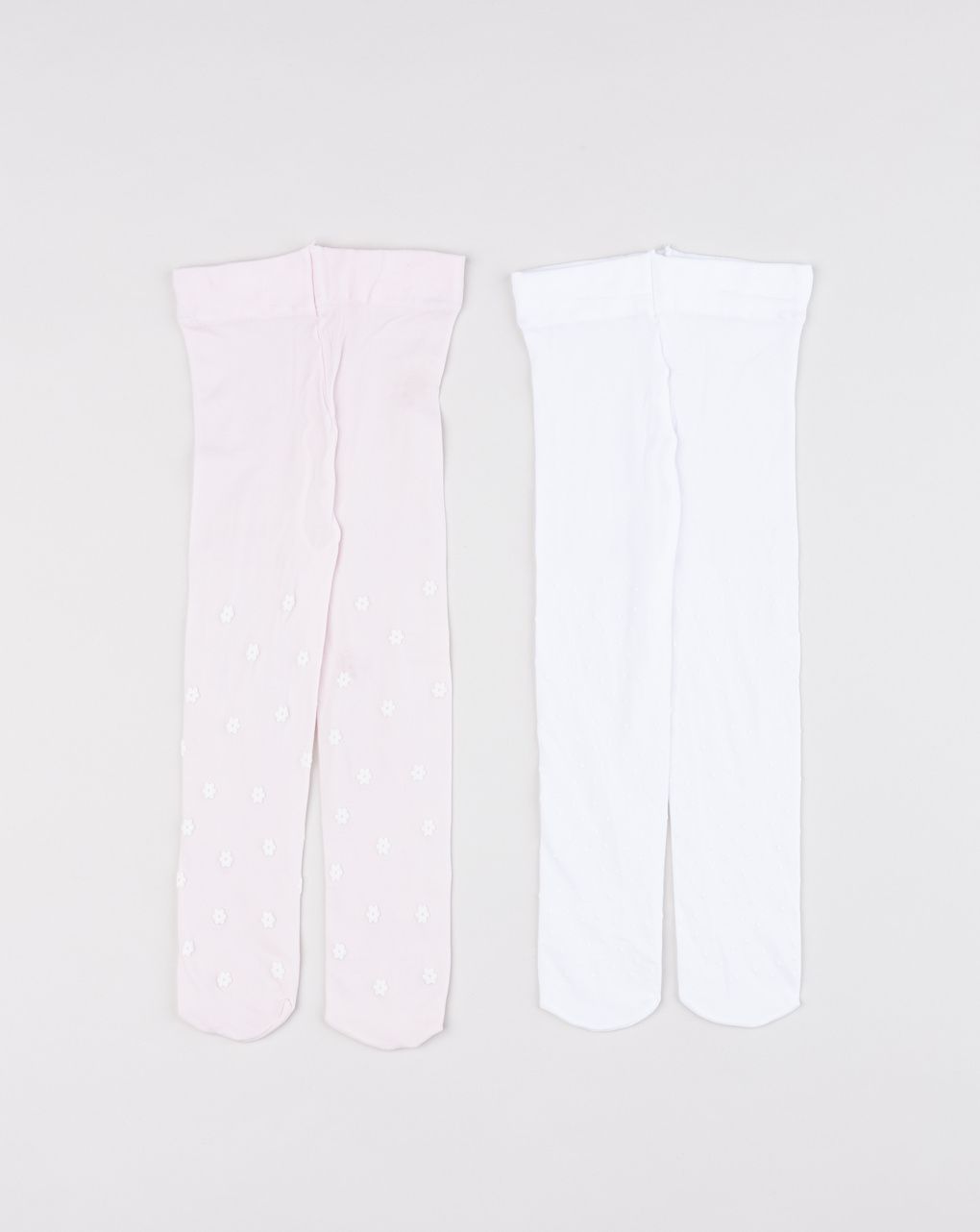 Collant bimba microfibra – set 2 paia rosa e bianco
