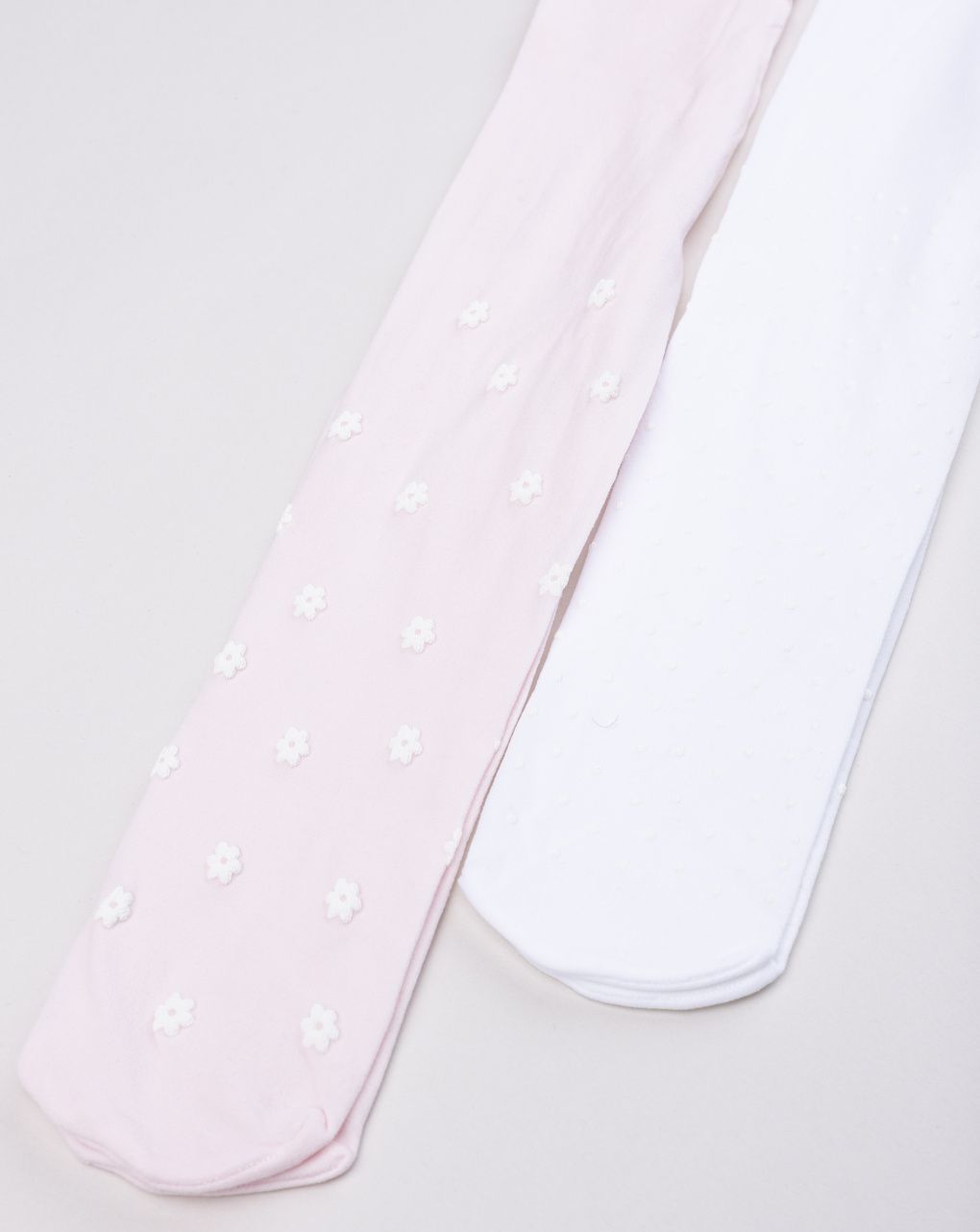 Collant bimba microfibra – set 2 paia rosa e bianco