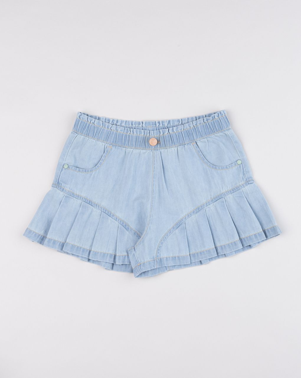 Shorts bambina in denim leggero
