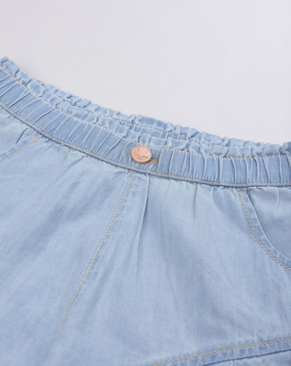 Shorts bambina in denim leggero
