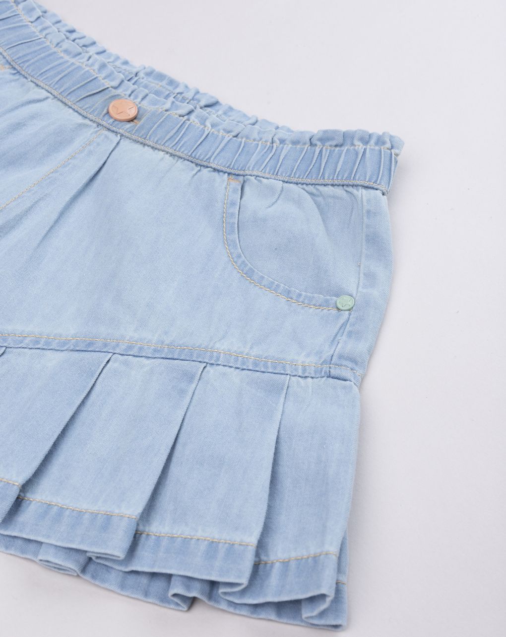 Shorts bambina in denim leggero