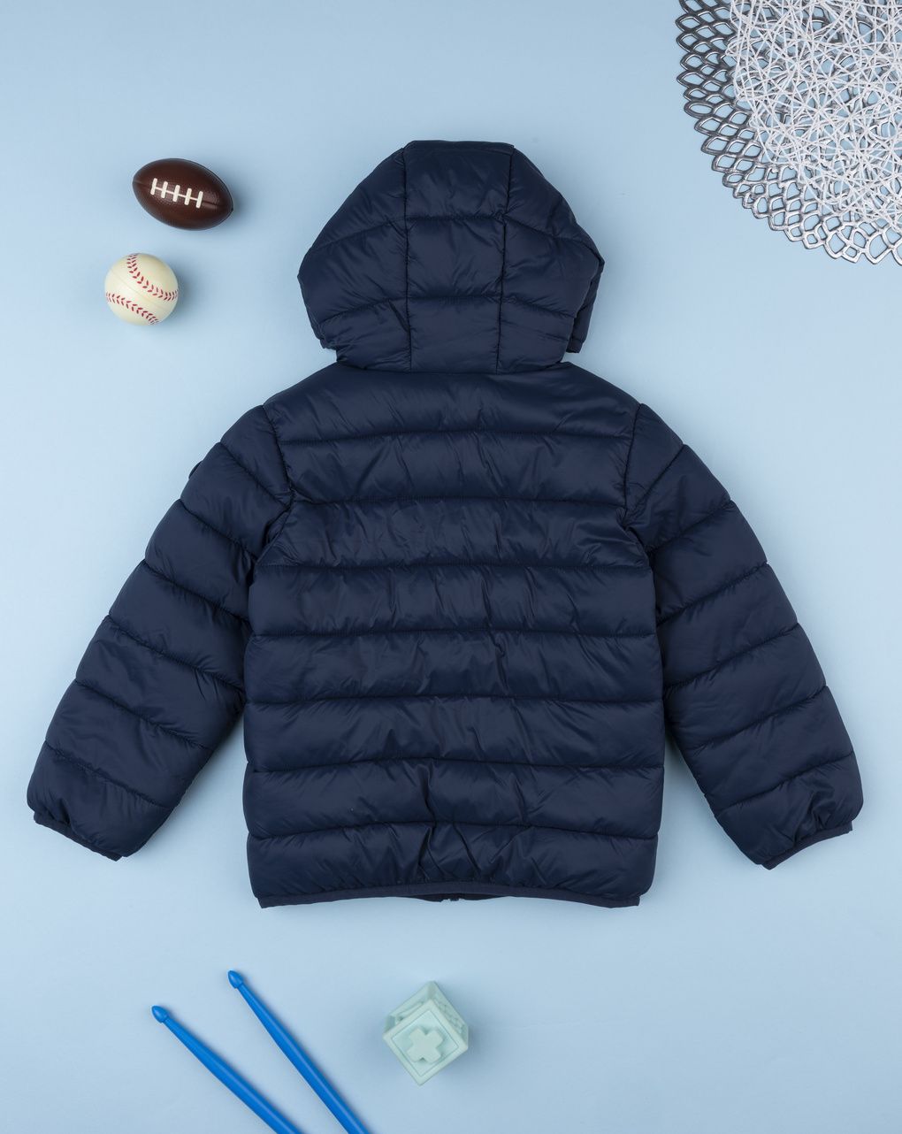 Giubbotto bambino blu con cappuccio