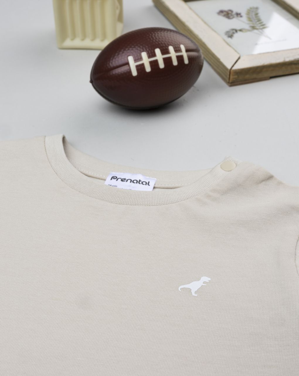 T-shirt beige manica corta bimbo