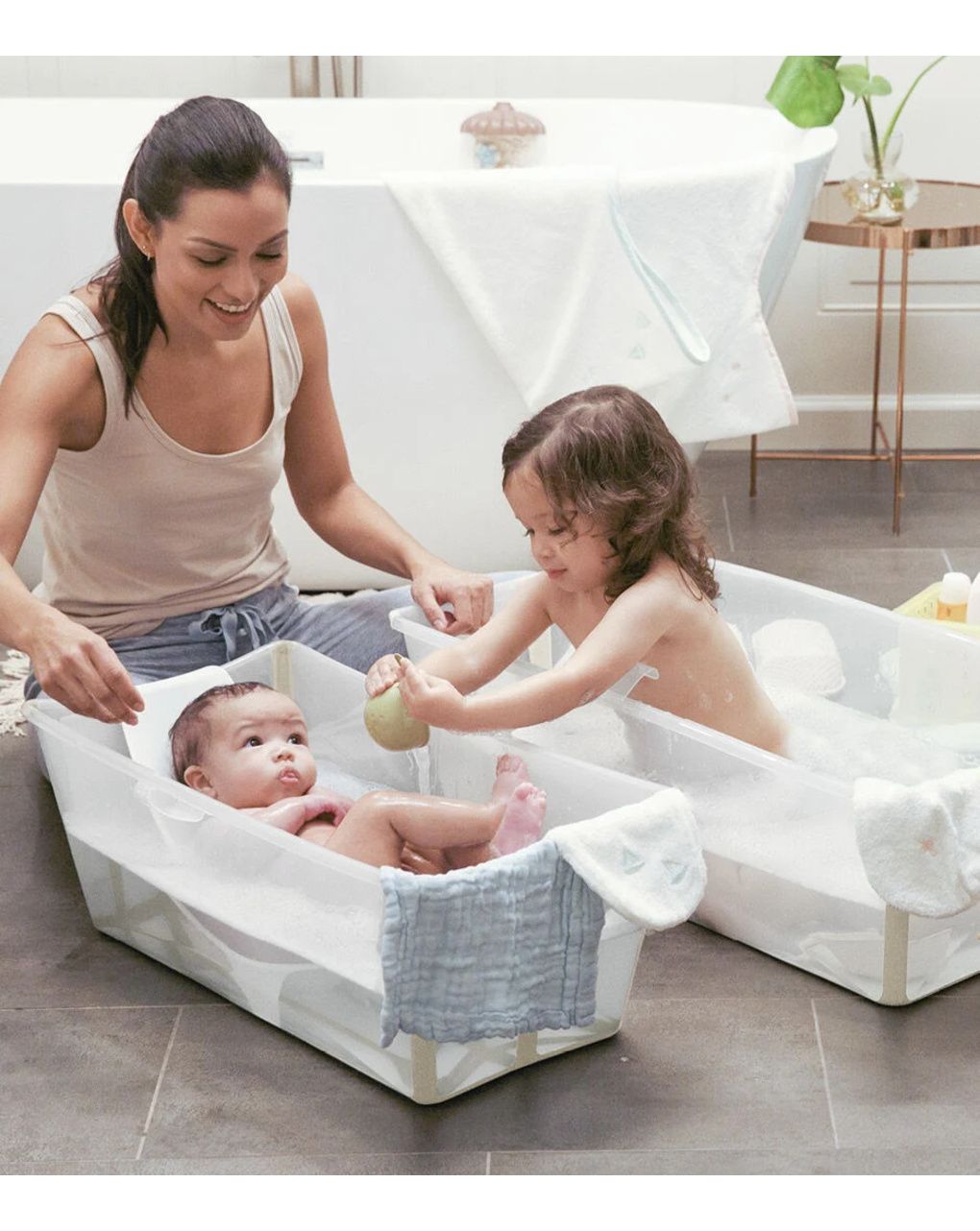 Vaschetta pieghevole flexi bath® xl - sandy beige - stokke®