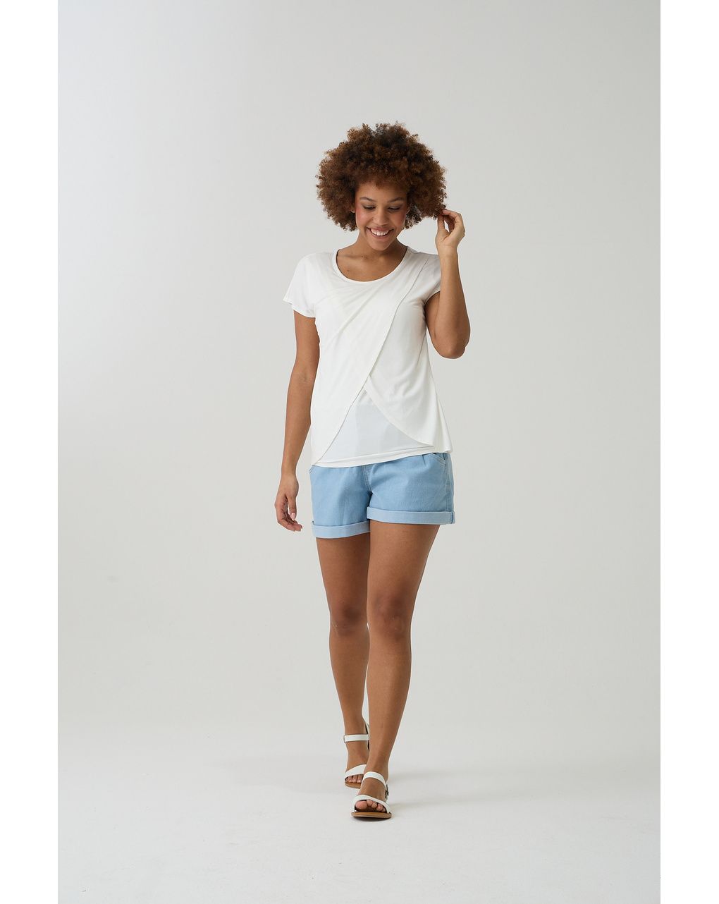 T-shirt allattamento mezza manica bianca