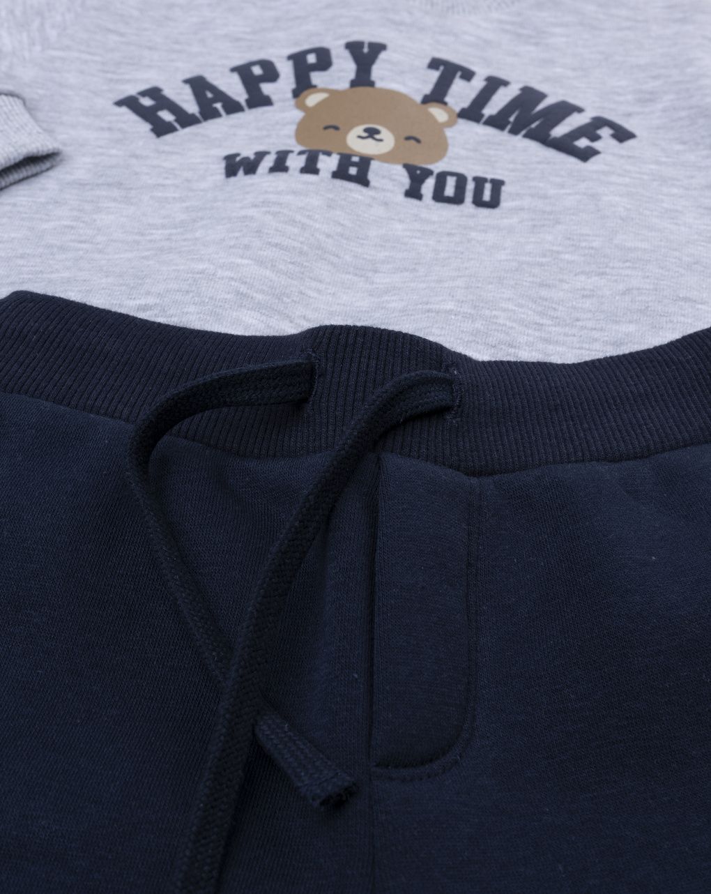 Completo jogging bimbo grigio/blu orsetto