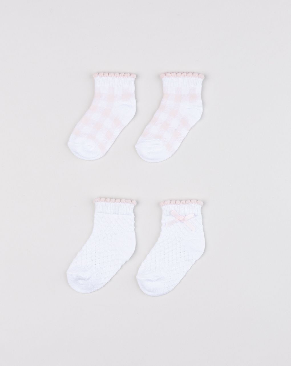 Pack 2 paia calze bimba con dettagli rosa