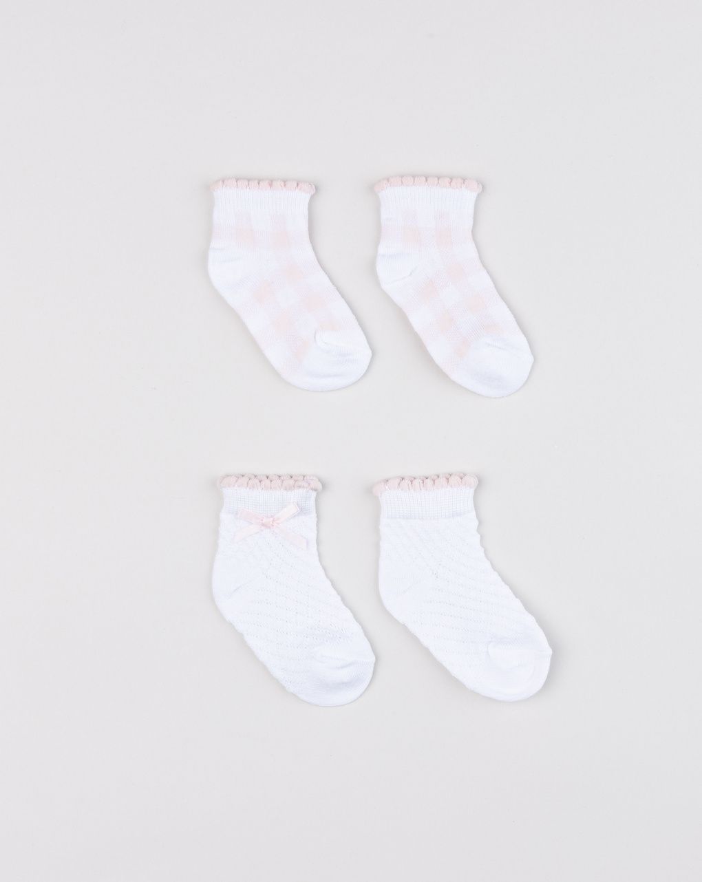 Pack 2 paia calze bimba con dettagli rosa