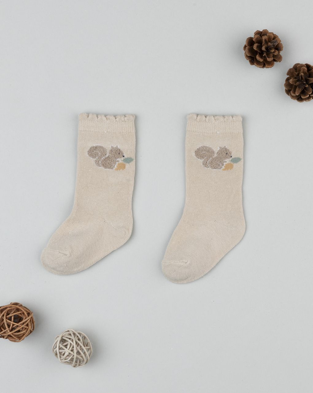 Gambaletti bimba beige scoiattolo