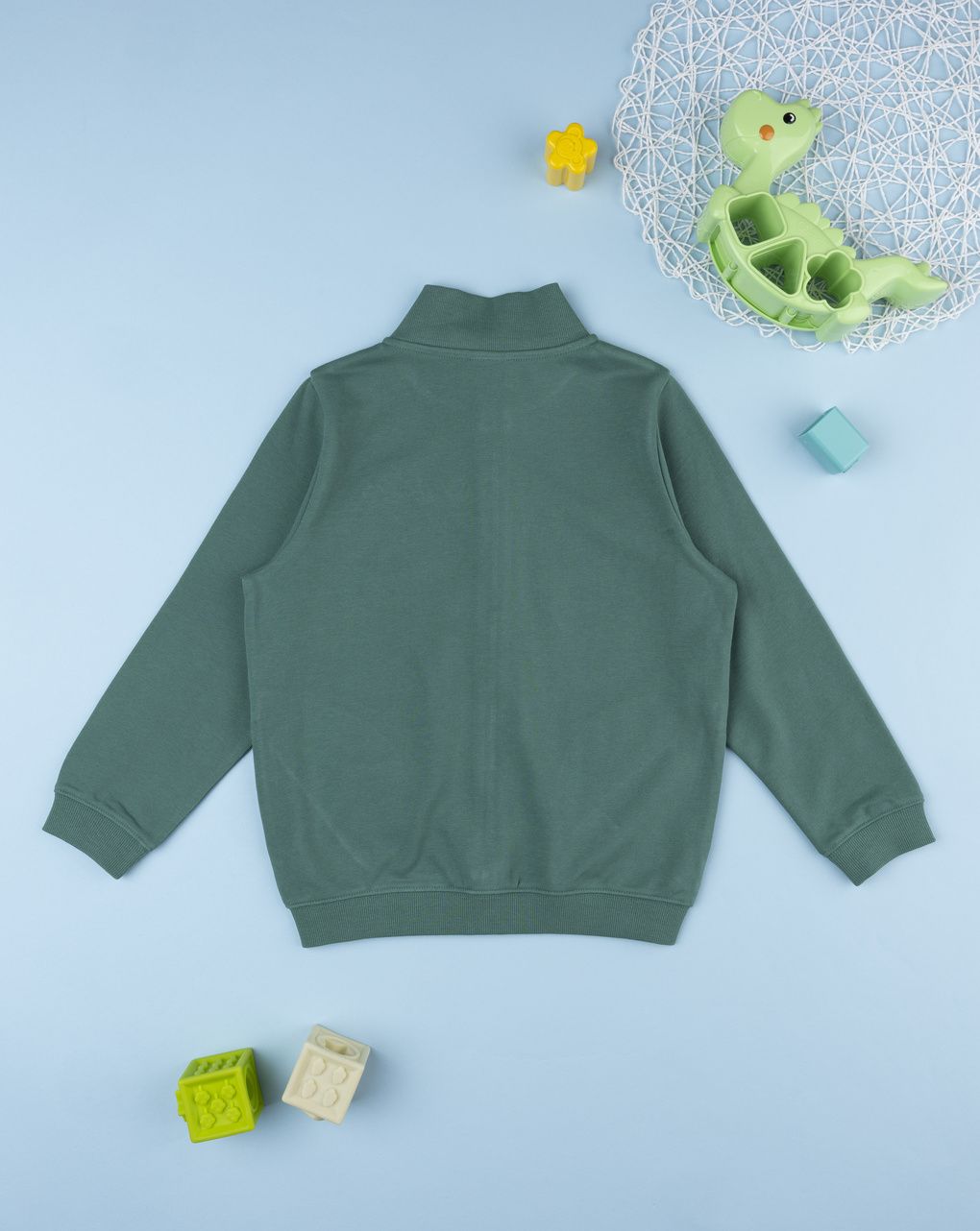 Felpa bimbo verde con stampa
