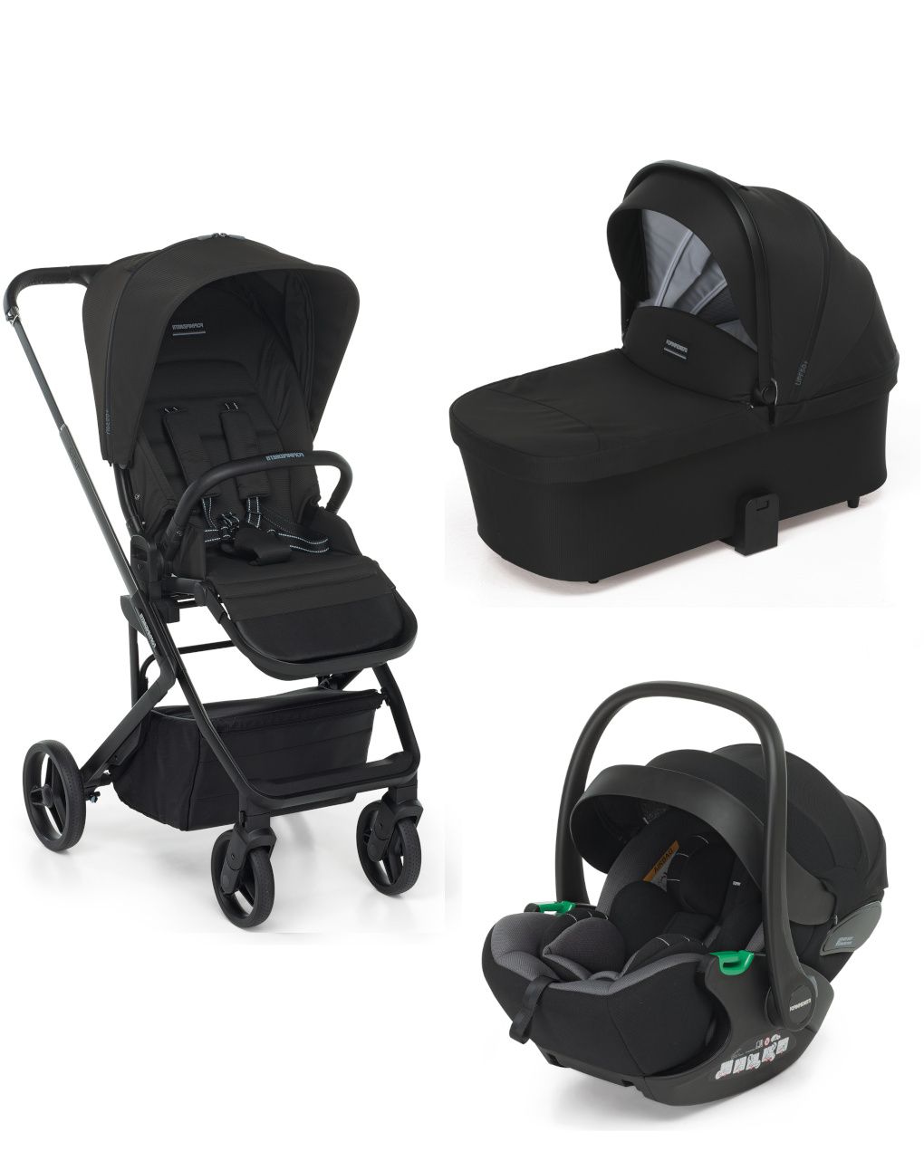 Trio tictoc + seggiolino rek black+ adattatore - ebony - foppapedretti