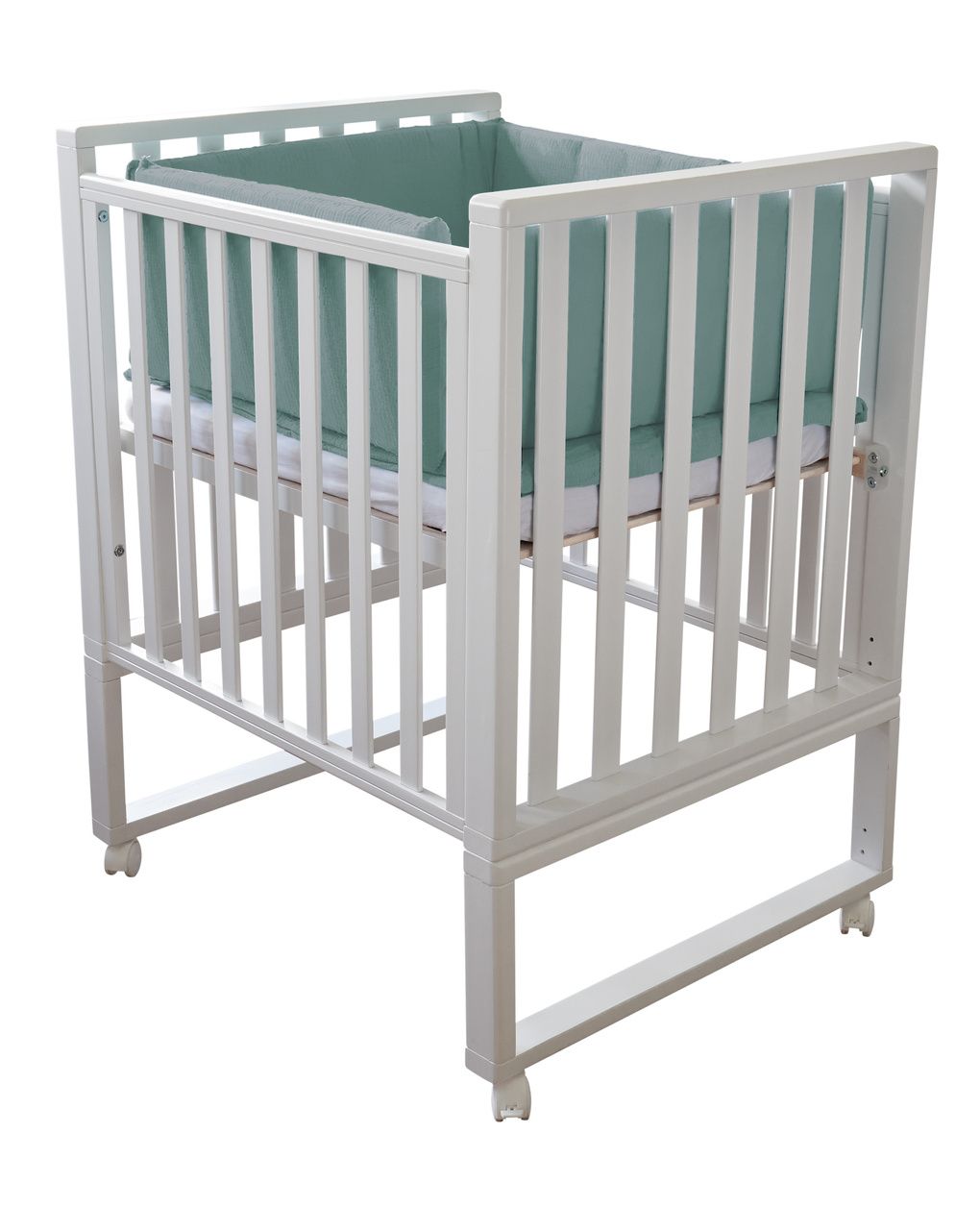 Letto infinito bianco con tessile muslin eucalipto - italbaby