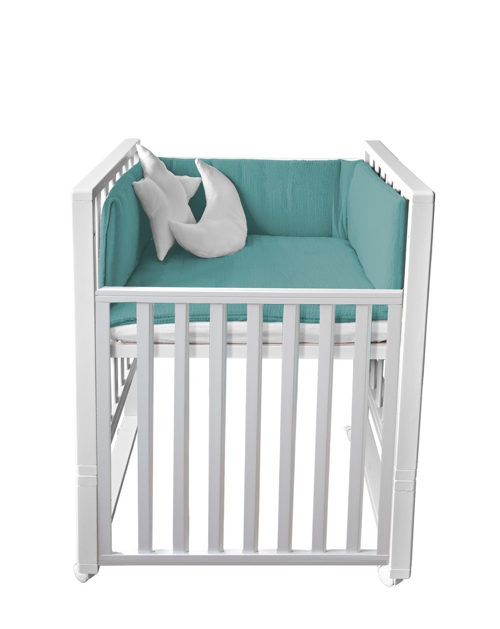 Letto infinito bianco con tessile muslin eucalipto - italbaby