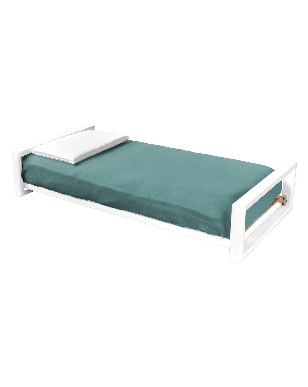 Letto infinito bianco con tessile muslin eucalipto - italbaby