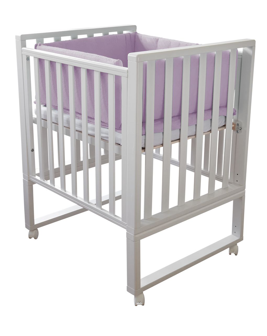 Letto infinito bianco con tessile muslin lilla - italbaby