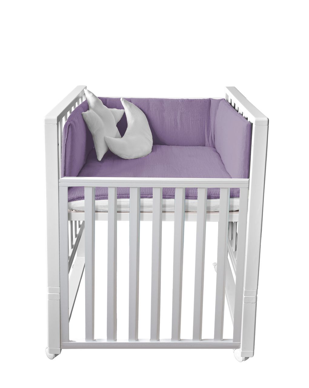 Letto infinito bianco con tessile muslin lilla - italbaby