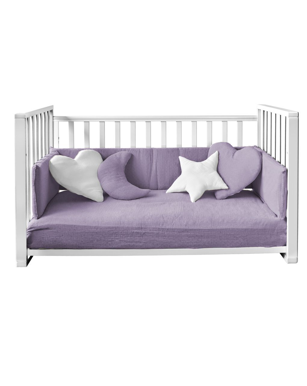 Letto infinito bianco con tessile muslin lilla - italbaby