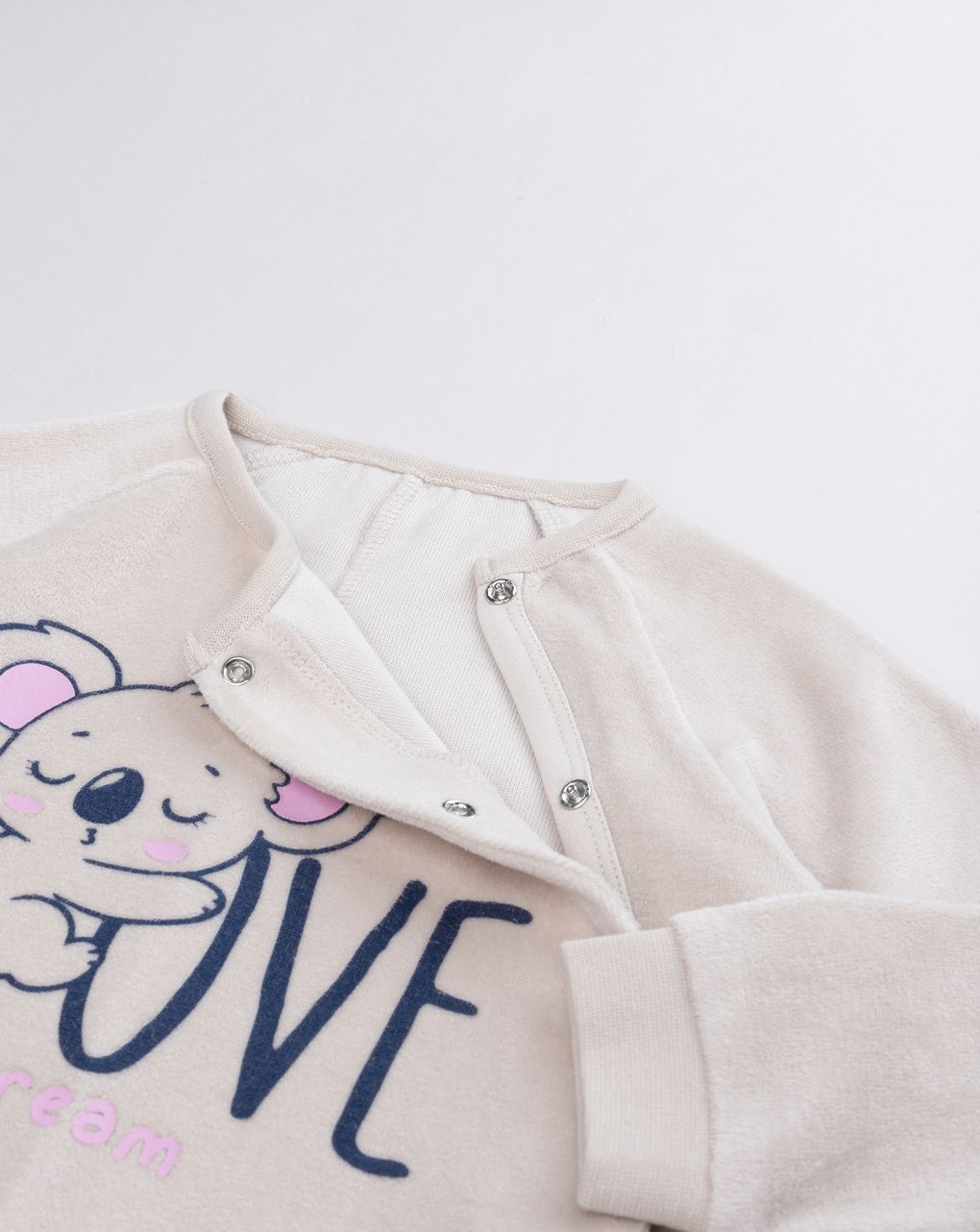 Pigiama intero bimbo in ciniglia koala "love to dream"
